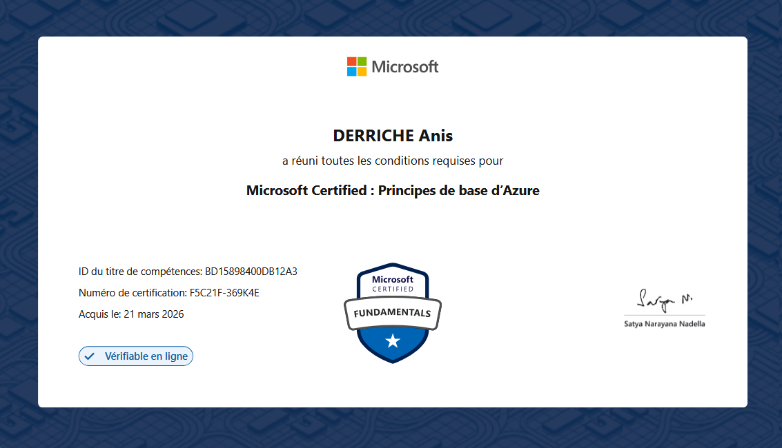 Certification Microsoft